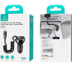 US-CC192 C37 60W شاحن سيارة + كيبل تايب سي