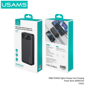 CD251 PB80 PD20W Digital Display Fast Charging Power Bank 20000mAh