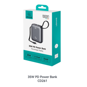 CD261 PB86 35W Digital Display Dual-cable Power Bank 10000mAh