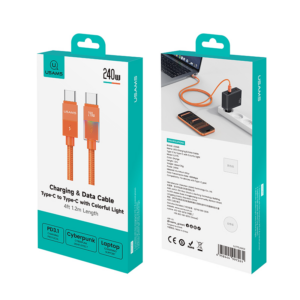 SJ775 U93 240W Charging & Data Cable C to C with Colorful Light